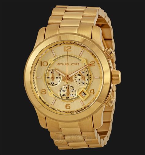 michael kors mk8077 yellow gold tone bracelet watch|Michael Kors champagne dial.